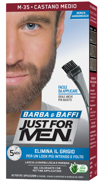 JUST FOR MEN BARBA & BAFFI M35 CASTANO MEDIO 51 G - Farmacia De Pasquale