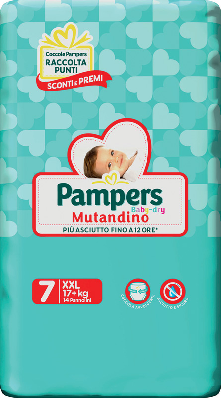 PAMPERS BABY DRY PANNOLINI A MUTANDINA TAGLIA XXL 14 PEZZI - Farmacia De Pasquale