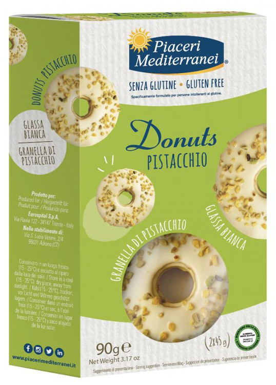 PIACERI MEDITERRANEI DONUTS PISTACCHIO 90 G - Farmacia De Pasquale