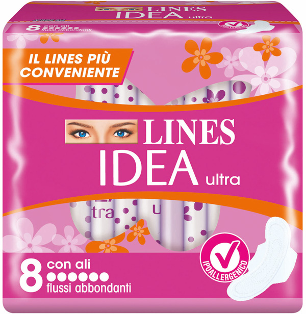 IDEA ULTRA ASSORBENTE FLUSSI ABBONDANTI CON ALI 8 PEZZI - Farmacia De Pasquale