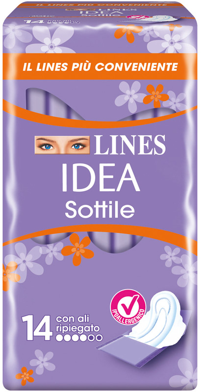LINES IDEA ASSORBENTE SOTTILE RIPIEGATO CON ALI 14 PEZZI - Farmacia De Pasquale