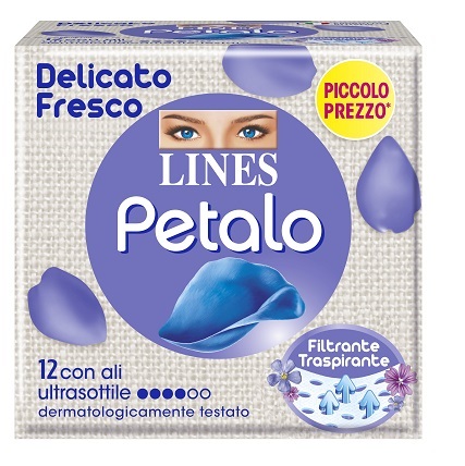LINES PETALO BLU ASSORBENTE CON ALI 12 PEZZI - Farmacia De Pasquale