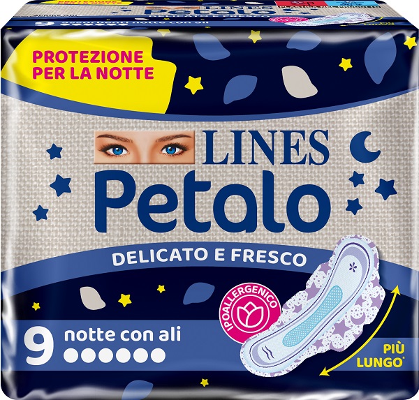 LINES PETALO BLU ASSORBENTE NOTTE 9 PEZZI - Farmacia De Pasquale