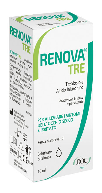 RENOVA TRE COLLIRIO A BASE DI TREALOSIO E ACIDO IALURONICO 10 ML SENZA CONSERVANTI - Farmacia De Pasquale