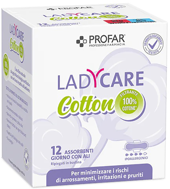 PROFAR LADY CARE ASSORBENTI BIO IPOALLERGENICI GIORNO CON ALI 12 PEZZI - Farmacia De Pasquale
