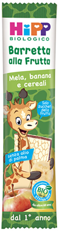 HIPP BIO BARRETTA ALLA FRUTTA MELA/BANANA/CEREALI 23 G - Farmacia De Pasquale