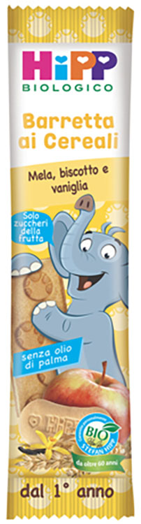HIPP BIO BARRETTA AI CEREALI MELA/BISCOTTO/VANIGLIA 20 G - Farmacia De Pasquale