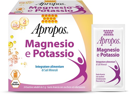 APROPOS MAGNESIO POTASSIO 24 BUSTINE DA 5 G GUSTO ARANCIA - Farmacia De Pasquale