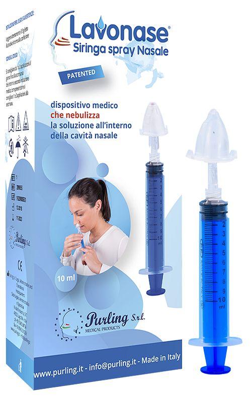LAVONASE SIRINGA SPRAY NASALE NON STERILE 10 ML LUER-LOCK CON CAPPUCCIO + UGELLO NASALE CON RACCORDO LUER-LOCK + PERFORATORE CON VALVOLA NON RITORNO CON TAPPO - Farmacia De Pasquale