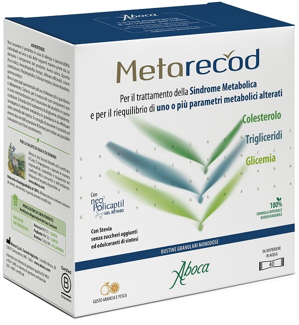 METARECOD 40 BUSTINE GRANULARI X 2,5G GUSTO ARANCIA E PESCA - Farmacia De Pasquale