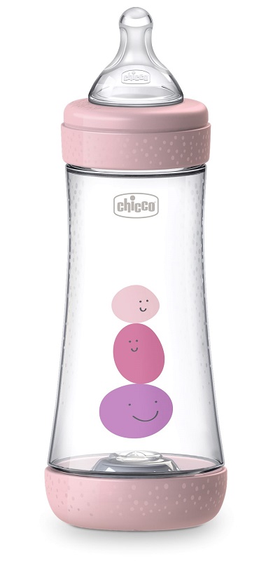 CHICCO BIBERON PERFECT 5 GIRL 300 ML IN SILICONE 3 FORI - Farmacia De Pasquale