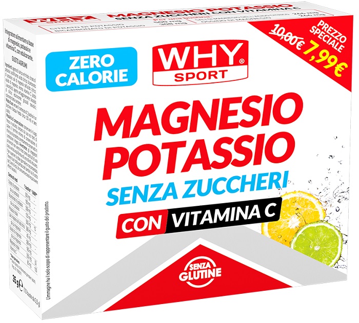 WHYSPORT MAGNESIO POTASSIO SENZA ZUCCHERI 10 BUSTINE AGRUMI - Farmacia De Pasquale