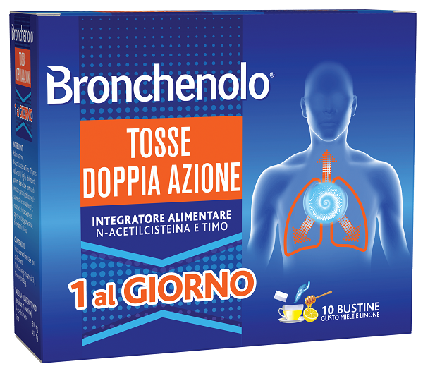 BRONCHENOLO TOSSE DOPPIA AZIONE 10 BUSTINE - Farmacia De Pasquale