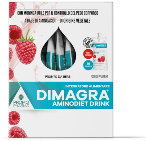 DIMAGRA AMINODIET DRINK LAMPONE 10 POUCH DA 80 G - Farmacia De Pasquale