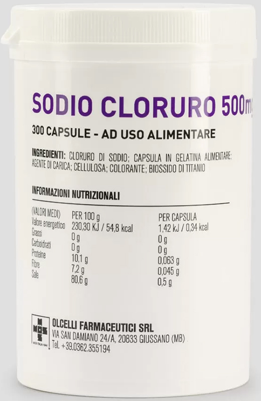 SODIO CLORURO 300 CAPSULE 500MG - Farmacia De Pasquale