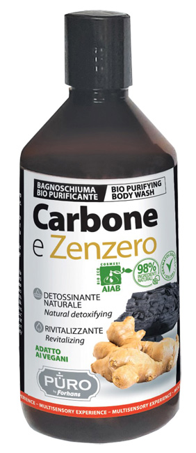 PURO BIO BAGNOSCHIUMA CARBONE E ZENZERO 500 ML - Farmacia De Pasquale