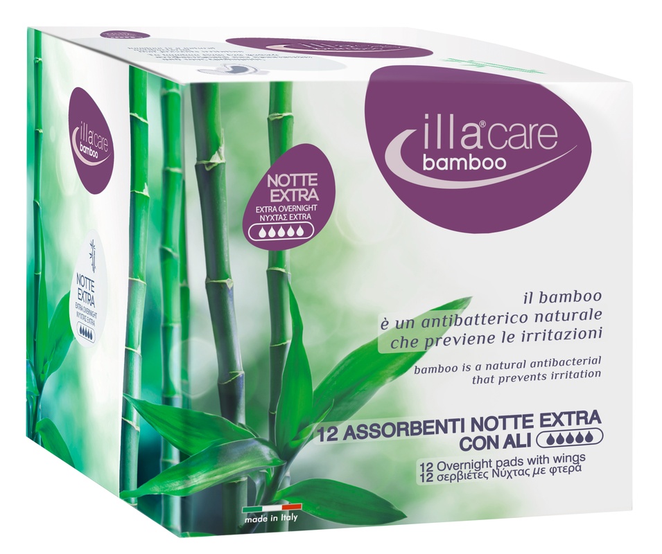 ILLA CARE BAMBOO ASSORBENTI NOTTE EXTRA 12 PEZZI - Farmacia De Pasquale