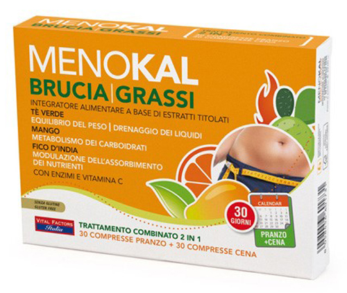 MENOKAL BRUCIAGRASSI 30 COMPRESSE PRANZO + 30 COMPRESSE CENA - Farmacia De Pasquale