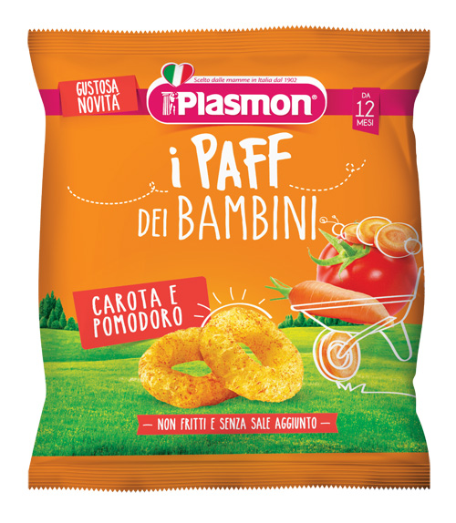PLASMON DRY SNACK PAFF CAROTA POMODORO 15 G - Farmacia De Pasquale
