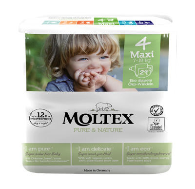 PANNOLINI MOLTEX PURE & NATURE MAXI 7-14 KG TAGLIA 4 29 PEZZI - Farmacia De Pasquale