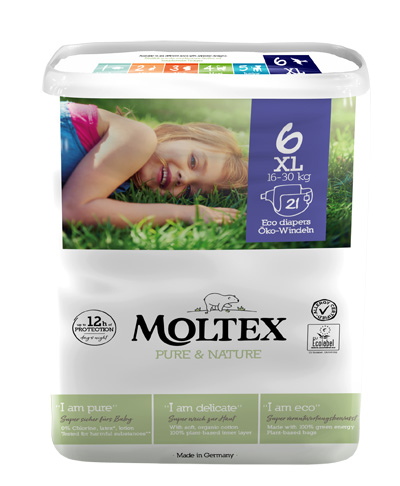 PANNOLINI MOLTEX PURE & NATURE EXTRA LARGE TG 13/18 KG 6 PEZZI - Farmacia De Pasquale