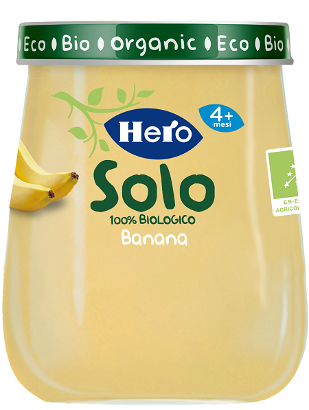 HERO SOLO OMOGENEIZZATO BANANA 100% BIO 120 G - Farmacia De Pasquale