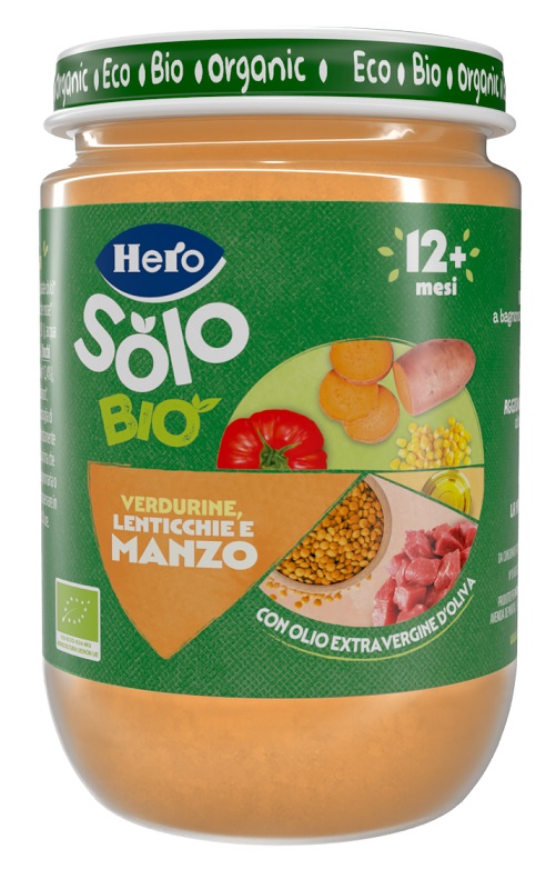 HERO SOLO OMOGENEIZZATO VERDURINE LENTICCHIE MANZO 100% BIO 190 G - Farmacia De Pasquale