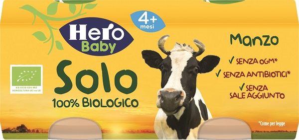 HERO SOLO OMOGENEIZZATO MANZO 100% BIO 2X80G - Farmacia De Pasquale
