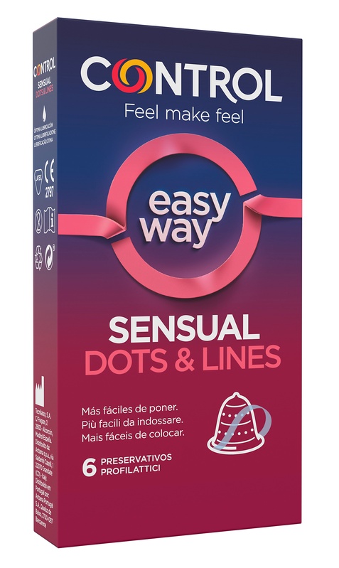 PROFILATTICO CONTROL SENSUAL DOTS&LINES EASY WAY 6 PEZZI - Farmacia De Pasquale