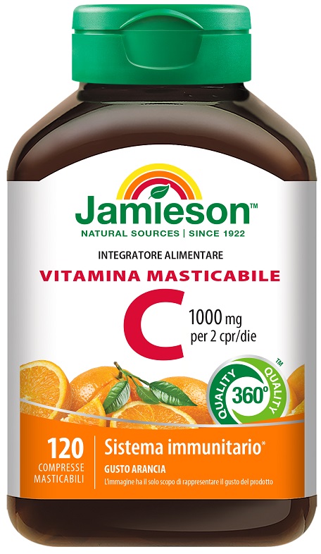 JAMIESON VITAMINA C 1000 MASTICABILE ARANCIA 120 COMPRESSE - Farmacia De Pasquale