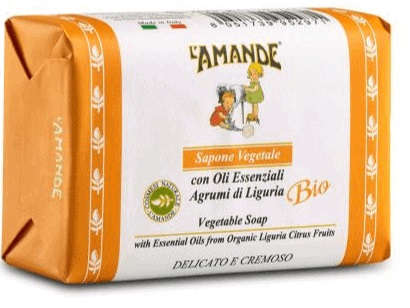 L'AMANDE MARSEILLE SAPONE VEGETALE AGRUMI DI LIGURIA 200 G - Farmacia De Pasquale