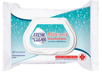 DISINFETTANTE FRESH&CLEAN SALVIETTINE 20 PEZZI - Farmacia De Pasquale