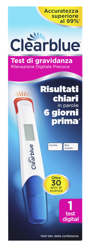 CLEARBLUE TEST GRAVIDANZA RILEVAZIONE PRECOCE DIGITALE 1 PEZZO - Farmacia De Pasquale