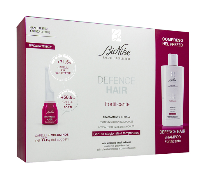DEFENCE HAIR BIPACK RIDENSIFICANTE 21 FIALE 6 ML + SHAMPOO 200 ML - Farmacia De Pasquale