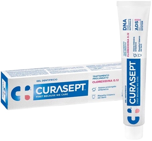 CURASEPT DENTIFRICIO 0,12 75 ML ADS+DNA - Farmacia De Pasquale