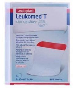 LEUKOMED T PLUS SKIN SENSITIVE MEDICAZIONE POST-OPERATORIA TRASPARENTE MPERMEABILE CON MASSA ADESIVA AL SILICONE 8X10CM 5 PEZZI - Farmacia De Pasquale