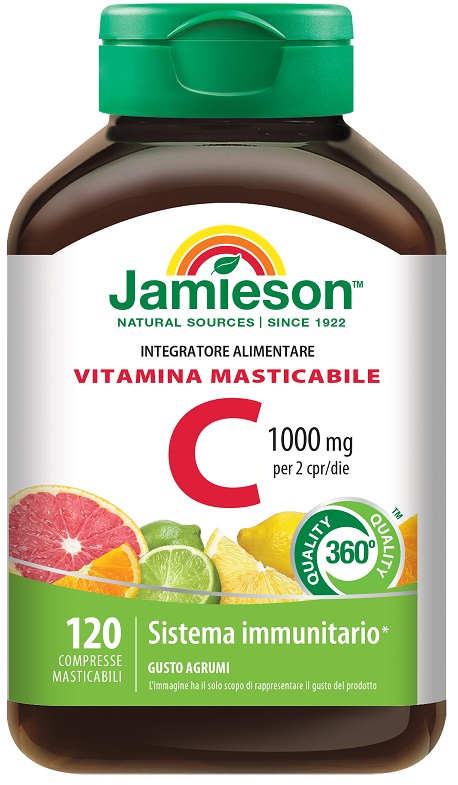 JAMIESON VITAMINA C 1000 MASTICABILE AGRUMI 120 COMPRESSE - Farmacia De Pasquale
