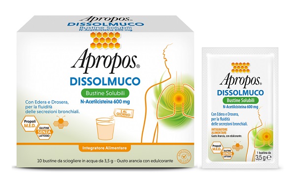 APROPOS DISSOLMUCO 10 BUSTINE SOLUBILI - Farmacia De Pasquale