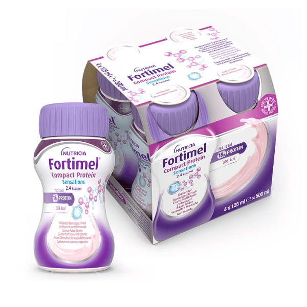 NUTRICIA FORTIMEL COMPACT PROTEIN GUSTO FRUTTI ROSSI RINFRESCANTI 4 BOTTIGLIE DA 125 ML - Farmacia De Pasquale