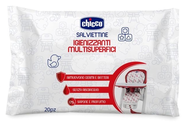 CHICCO SALVIETTINE IGIENIZZANTI 20 PEZZI - Farmacia De Pasquale
