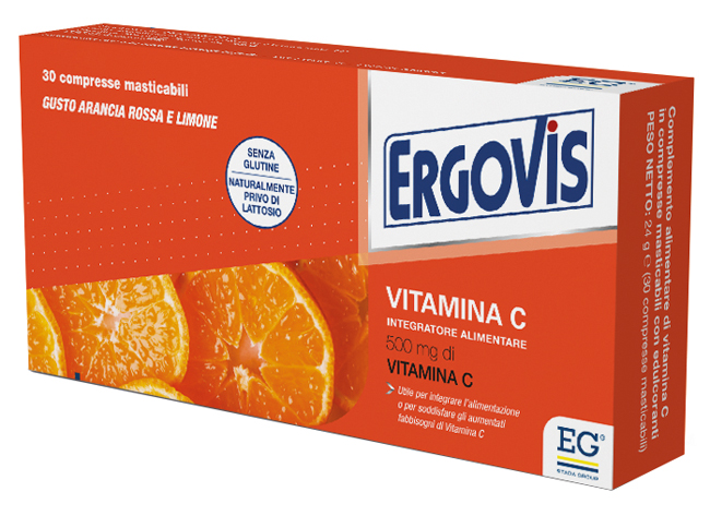 ERGOVIS VITAMINA C 500MG 30 COMPRESSE MASTICABILI - Farmacia De Pasquale