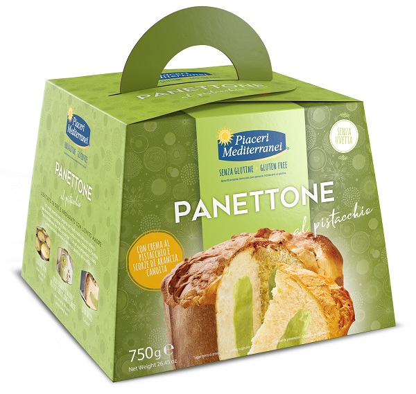 PIACERI MEDITERRANEI PANETTONE AL PISTACCHIO 750 G - Farmacia De Pasquale
