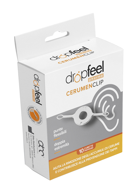 DROPFEEL CERUMEN CLIP CURETTA AURICOLARE PER RIMOZIONE CERUME 10 PEZZI - Farmacia De Pasquale