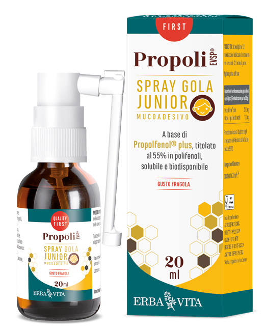 PROPOLI EVSP SPRAY GOLA JUNIOR GUSTO FRAGOLA 20 ML - Farmacia De Pasquale