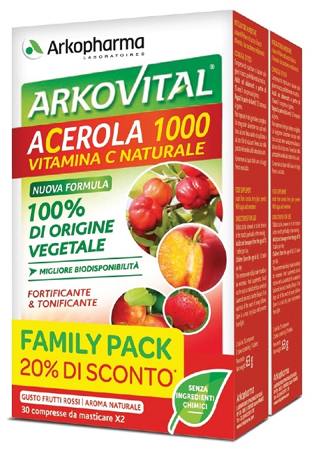 ARKOVITAL ACEROLA 1000 PACK FAMILY 60 COMPRESSE - Farmacia De Pasquale