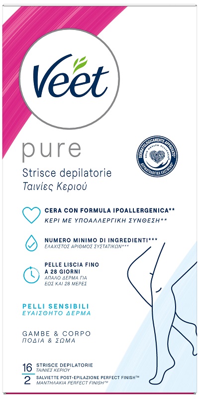 VEET STRISCE CORPO IPOALLERGENICHE 16 PEZZI - Farmacia De Pasquale