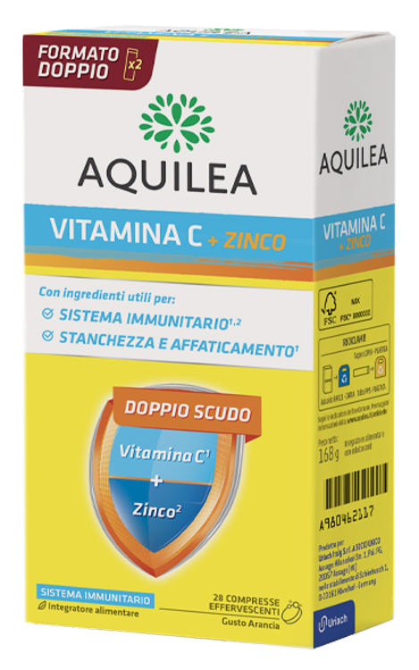 AQUILEA VITAMINA C 14 COMPRESSE EFFERVESCENTI BIPACK - Farmacia De Pasquale