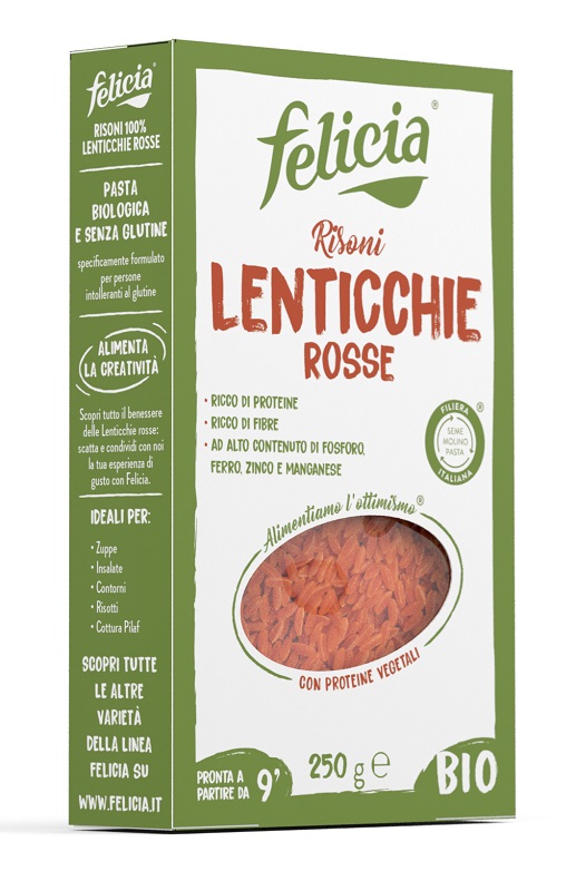 FELICIA BIO RISONI LENTICCHIE ROSSE 250 G - Farmacia De Pasquale
