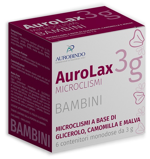 MICROCLISMI PER BAMBINI AUROLAX 6 CONTENITORI 3 G - Farmacia De Pasquale