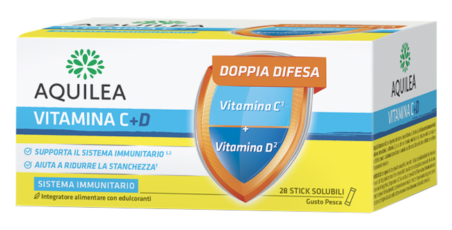 AQUILEA VITAMINA C+D 28 BUSTINE STICK - Farmacia De Pasquale